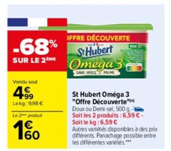 Promo St hubert oméga 3 "offre découverte" chez Carrefour Drive