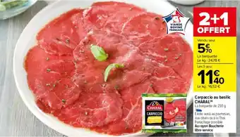 Carrefour Drive Carpaccio au basilic CHARAL offre