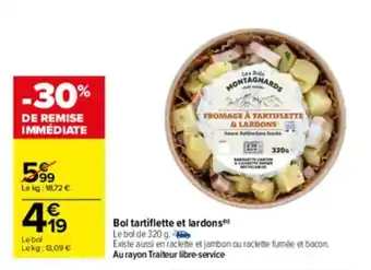 Bol tartiflette et lardons