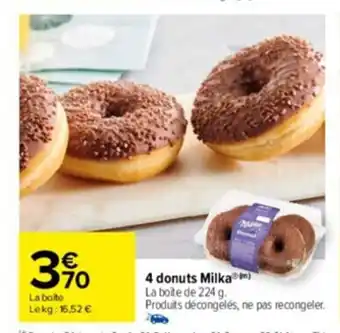 Carrefour Drive 4 donuts milka offre