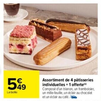 Carrefour Drive Assortiment de 4 pâtisseries individuelles + 1 offerte offre
