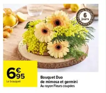 Bouquet duo de mimosa et germini