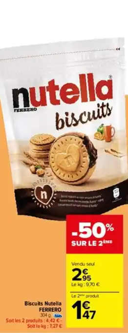 Carrefour Drive Biscuits nutella FERRERO offre