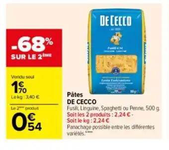 Carrefour Drive Pâtes de cecco offre