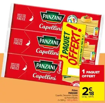 Carrefour Drive Pâtes PANZANI offre