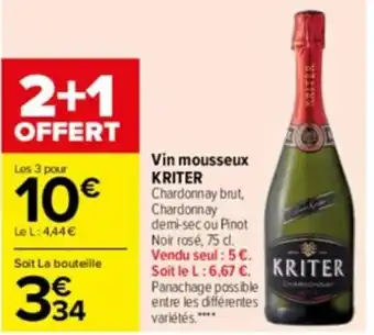 Carrefour Drive Vin mousseux KRITER offre