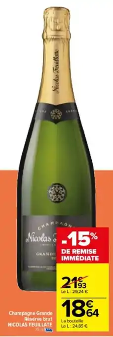 Champagne grande réserve brut nicolas feuillate
