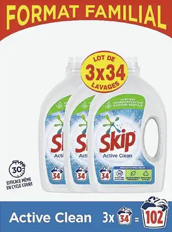 Casino Supermarchés Lessive liquide avec des ingrédients actifs d’origine végétale Active Clean* offre