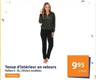 Action Tenue d'Interieur En Velours offre