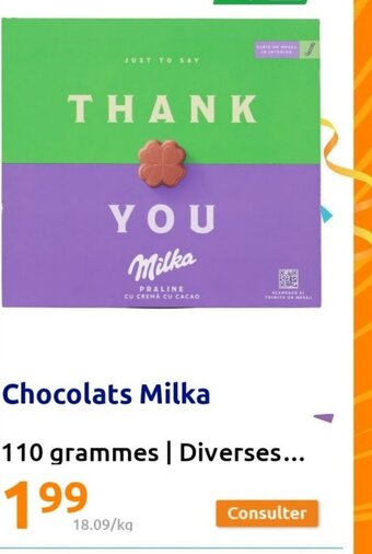 Action Chocolats Milka offre