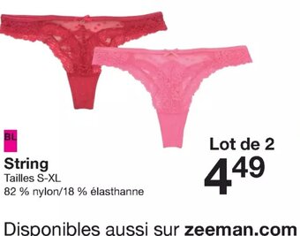 Zeeman String offre