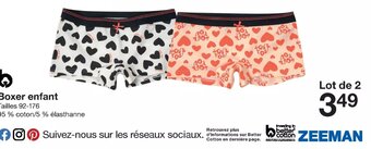 Zeeman Boxer Enfant offre