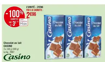 Casino Supermarchés Chocolat Au Lait Casino offre