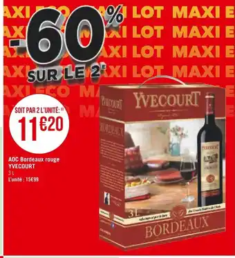 Casino Supermarchés AOC Bordeaux Rouge Yvecourt offre