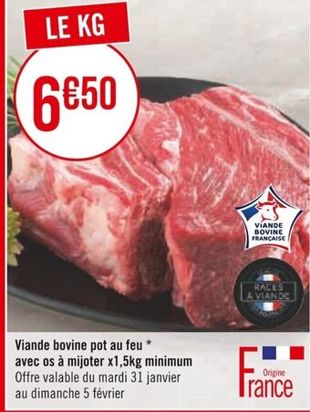 Casino Supermarchés Viande Bovine Pot au Feu Avec Os a Mijoter offre