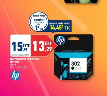 Bureau Vallée Cartouche d'Encre HP 302 offre
