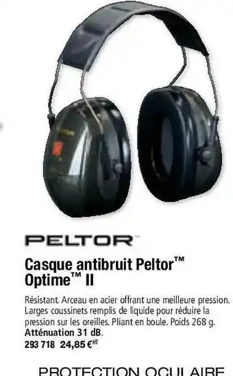 Peltor casque antibruit peltor optime ii