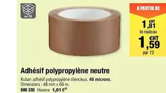 Hyperburo Adhésif polypropylène neutre offre