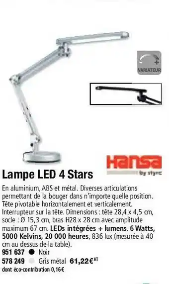Hansa lampe led stars