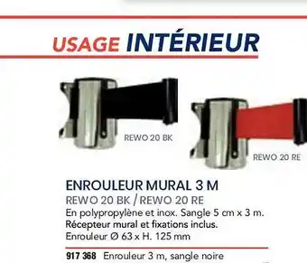 Enrouleur mural 3 m
