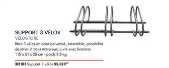 Hyperburo Support 3 vélos velostore offre