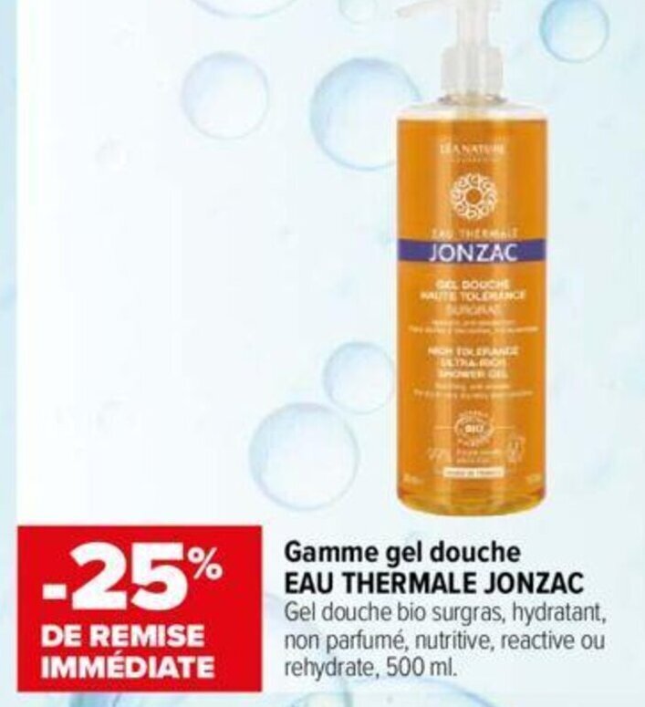 Promo Gamme Gel Douche Eau Thermale Jonzac chez Carrefour