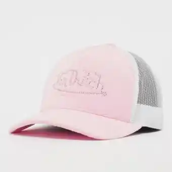 Von dutch miami trucker cap rhinestone velvet lt.pink/white