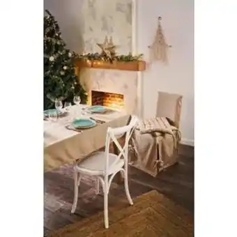 La Foir'Fouille Housse de chaise - 45 x 50 cm - beige lin offre