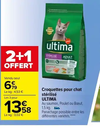 Carrefour Croquettes Pour Chat Stérilisé Ultima offre