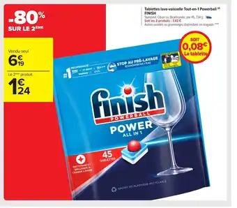 Carrefour Tablettes Lave-Vaisselle Tout En 1 Powerball Finish offre