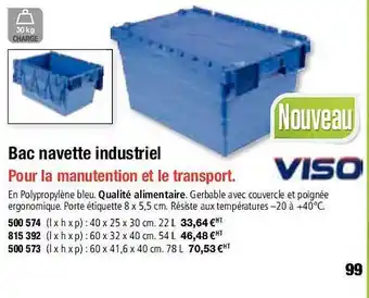 Viso bac navette industriel