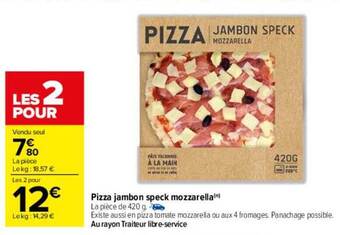Carrefour Pizza jambon speck mozzarella offre