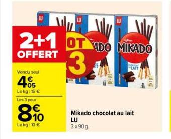Mikado chocolat au lait lu