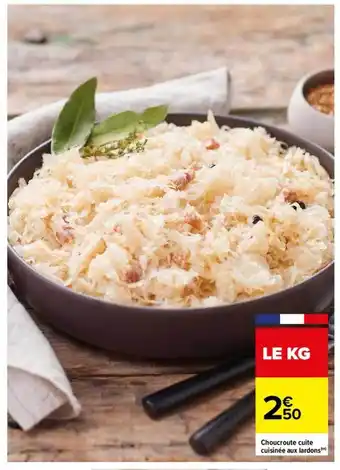Carrefour Choucroute cuite cuisinée aux lardons offre