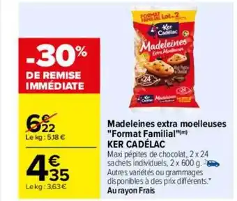 Carrefour Madeleines extra moelleuses offre