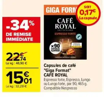 Carrefour Capsules de café offre