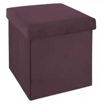 Pouf coffre pliable en velours violet