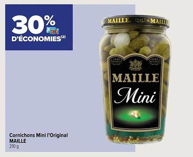 Promo Cornichons mini l'original maille chez Carrefour City