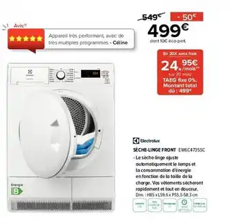 Gitem Sèche-linge front electrolux offre