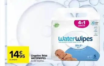 Carrefour maPara parapharmacie Lingettes bébé waterwipes offre