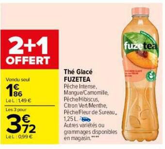 Carrefour Thé glacé fuzetea offre