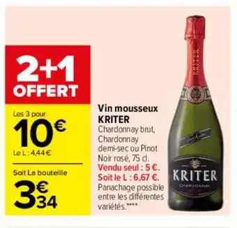 Carrefour Vin mousseux kriter offre