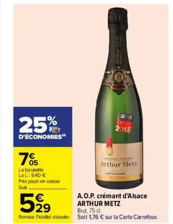 A.o.p. crémant d'alsace arthur metz