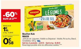 Carrefour Bouillon kub maggi offre