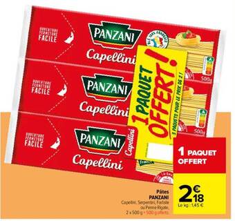 Carrefour Pâtes panzani offre