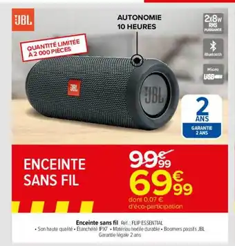 Carrefour Enceinte sans fil jbl offre