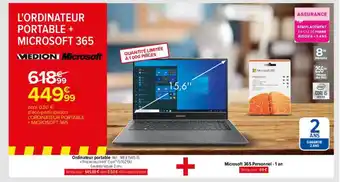 Carrefour Ordinateur portable + microsoft 365 personnel - 1 an offre