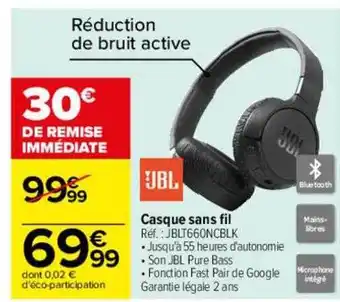 Carrefour Casque sans fil jbl offre