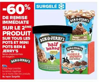 Carrefour Les pots et mini pots ben & jerry's offre