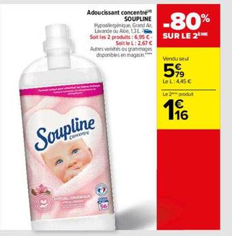 Carrefour Adoucissant concentré soupline offre
